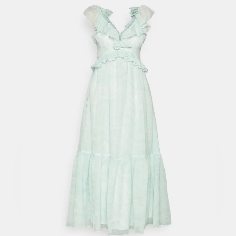 Abercrombie & Fitch Drama Ruffle Maxi Dress NWT Size XL Petite - Picture 12 of 12